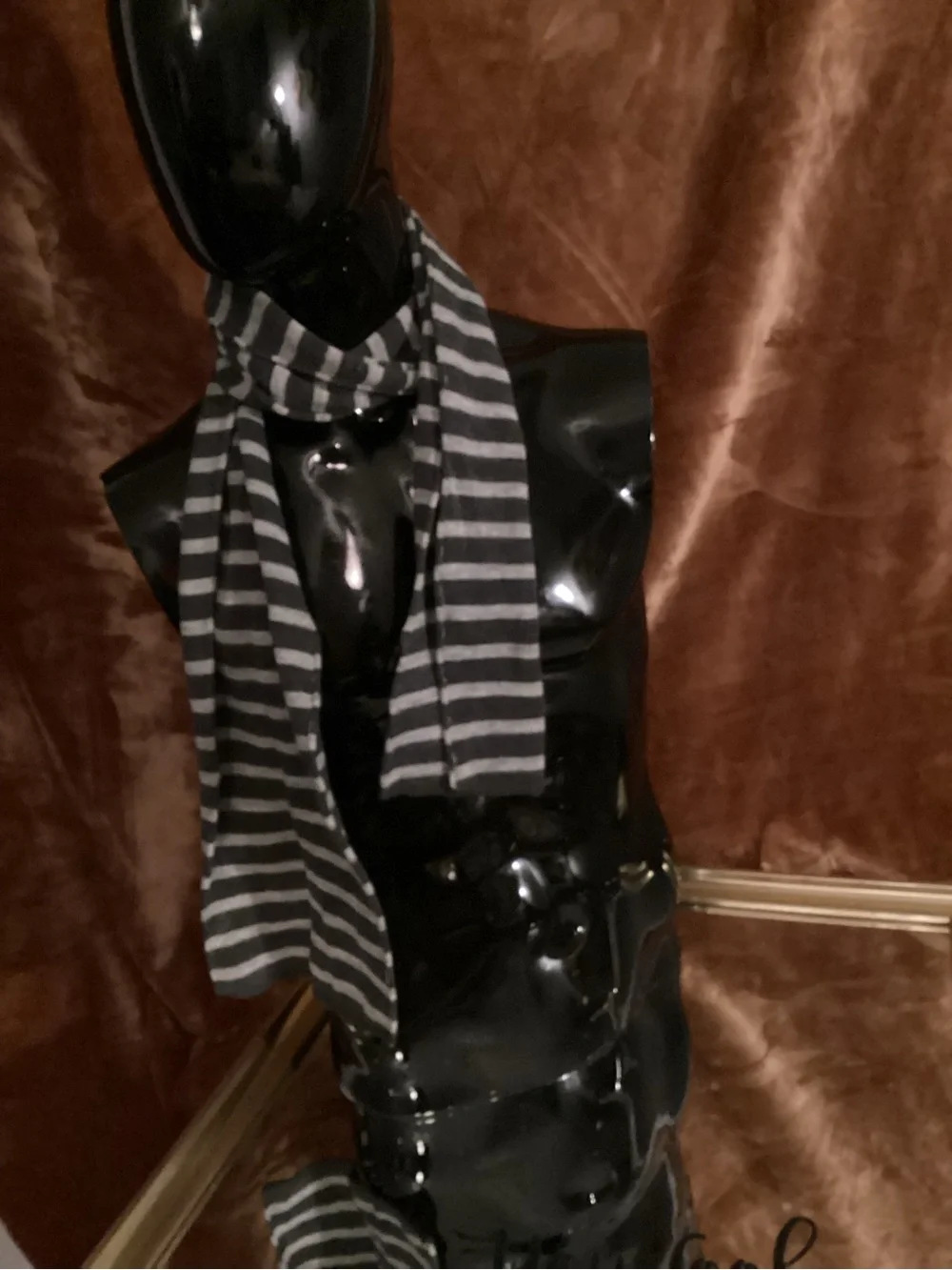 Divided Striped Black and Gray Men's Scarf